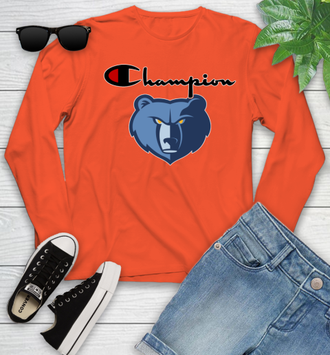 NBA Basketball Memphis Grizzlies Champion Shirt Youth Long Sleeve 3 NBA Basketball Memphis Grizzlies Champion Shirt Youth Long Sleeve - Image 3