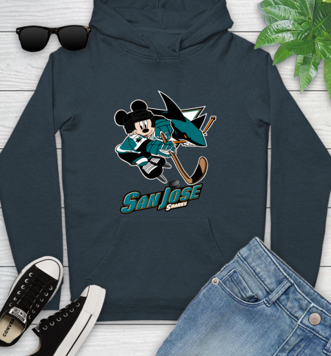 NHL San Jose Sharks Mickey Mouse Disney Hockey T Shirt Youth Hoodie 8