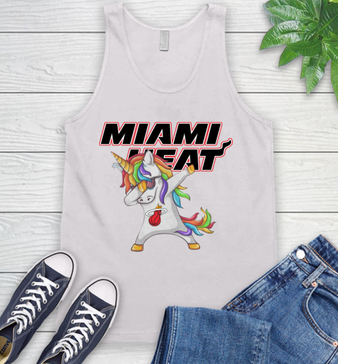 Miami Heat NBA Basketball Funny Unicorn Dabbing Sports Tank Top