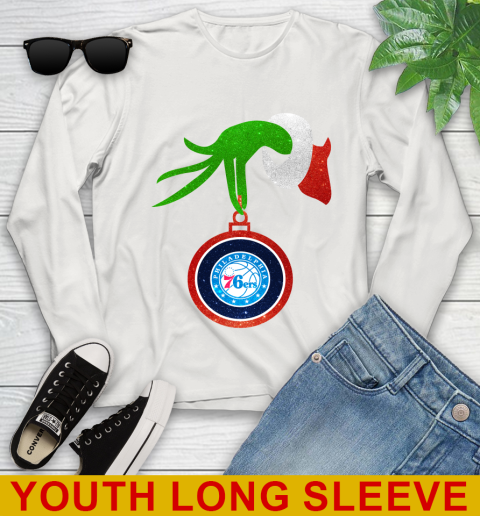 Philadelphia 76ers Grinch Merry Christmas NBA Basketball Youth Long Sleeve 12