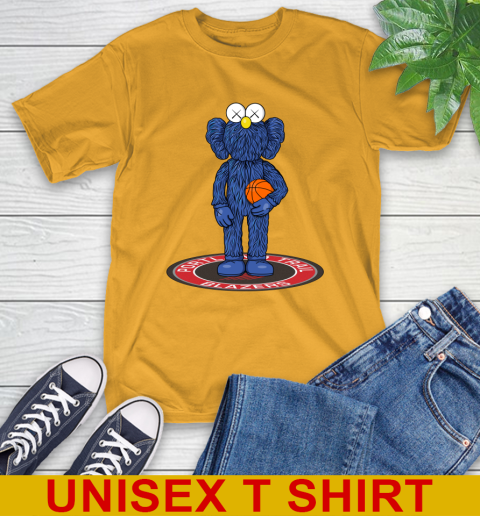 NBA Basketball Portland Trail Blazers Kaws Bff Blue Figure Shirt T-Shirt 3