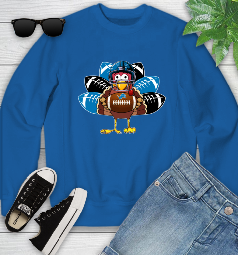 Detroit Lions Turkey Thanksgiving Day Youth Sweatshirt 8