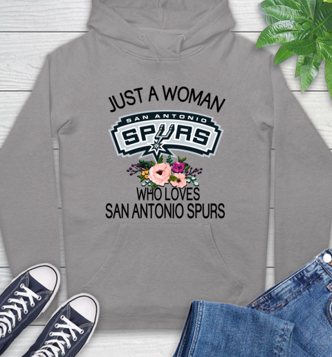 NBA Just A Woman Who Loves San Antonio Spurs Basketball Sports Hoodie 4