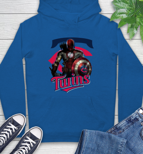 MLB Captain America Thor Spider Man Hawkeye Avengers Endgame Baseball Minnesota Twins Hoodie 9
