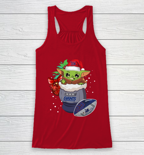 New York Giants Christmas Baby Yoda Star Wars Funny Happy NFL Racerback Tank 5