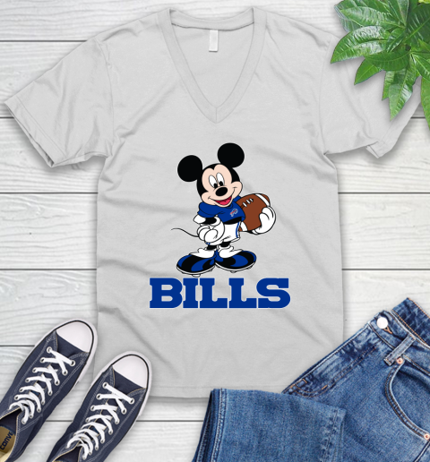NFL Football Buffalo Bills Cheerful Mickey Mouse Shirt V-Neck T-Shirt 2