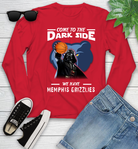 NBA Come To The Dark Side We Have Memphis Grizzlies Star Wars Darth Vader Basketball Youth Long Sleeve 11