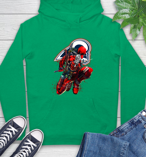NFL Deadpool Marvel Comics Sports Football Los Angeles Rams Hoodie 8
