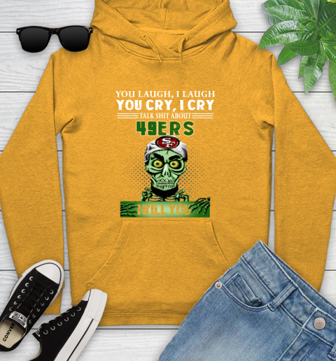NFL Talk Shit About San Francisco 49ers I Kill You Achmed The Dead Terrorist Jeffrey Dunham Football Youth Hoodie 2
