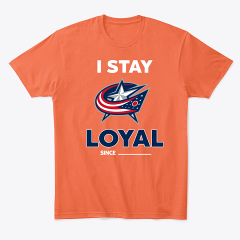 t42p columbus blue jackets i stay loyal classic t shirt 2 front orange