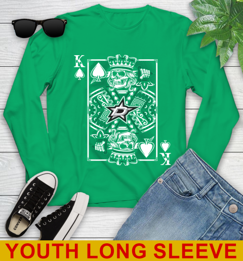 Dallas Stars NHL Hockey The King Of Spades Death Cards Shirt Youth Long Sleeve 7