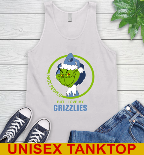 Memphis Grizzlies NBA Christmas Grinch I Hate People But I Love My Favorite Basketball Team Tank Top