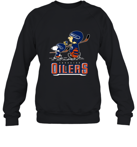 Let's Play Oilers Ice Hockey Snoopy NHL Sweatshirt