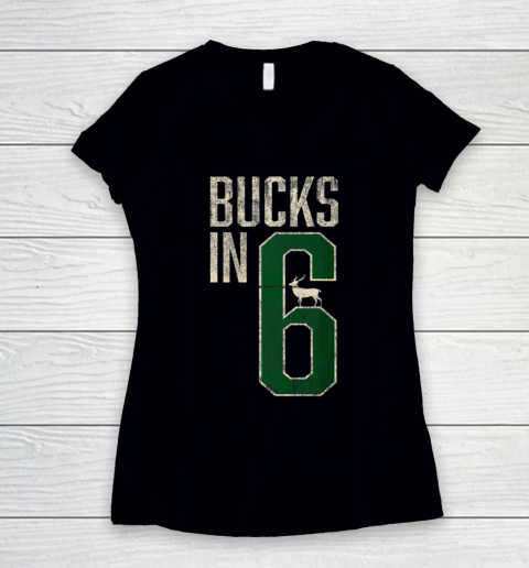 Bucks in 6 shirt Milwaukee Women's V-Neck T-Shirt