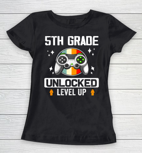 Next Level t shirts 5th Grade Unlocked Level Up Back To School Fifth Grade Gamer Women's T-Shirt