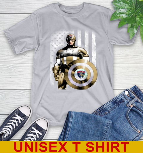 Florida Panthers NHL Hockey Captain America Marvel Avengers American Flag Shirt T-Shirt 5