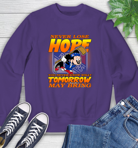 New York Rangers NHL Hockey ootball Mickey Disney Never Lose Hope Sweatshirt - Image 5
