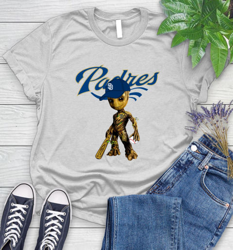MLB San Diego Padres Groot Guardians Of The Galaxy Baseball Women's T-Shirt