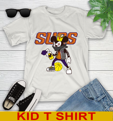 Phoenix Suns NBA Basketball Mickey Peace Sign Sports Youth T-Shirt 12