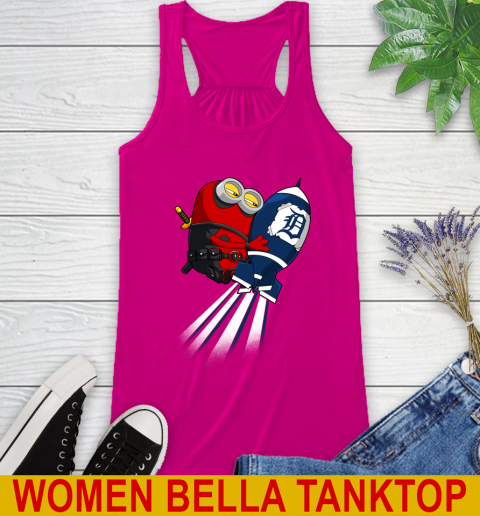 MLB Baseball Detroit Tigers Deadpool Minion Marvel Shirt Racerback Tank 6