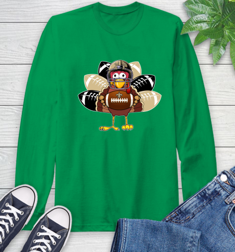 New Orleans Saints Turkey Thanksgiving Day Long Sleeve T-Shirt 7