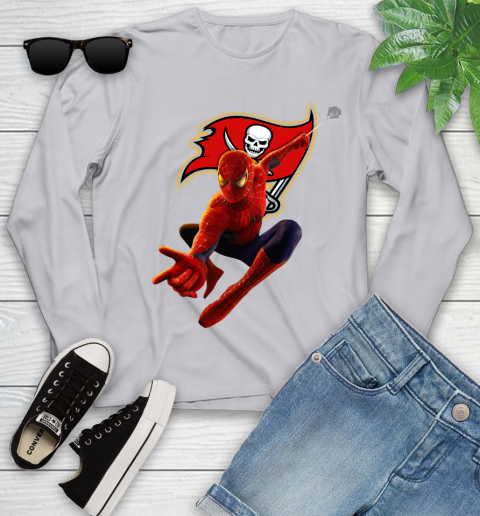 NFL Spider Man Avengers Endgame Football Tampa Bay Buccaneers Youth Long Sleeve 5