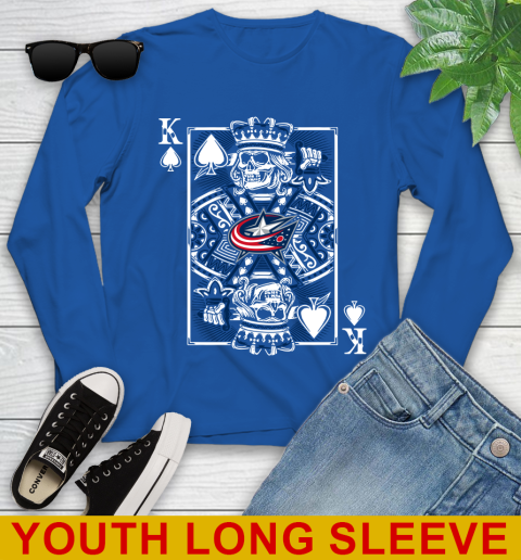 Columbus Blue Jackets NHL Hockey The King Of Spades Death Cards Shirt Youth Long Sleeve 10