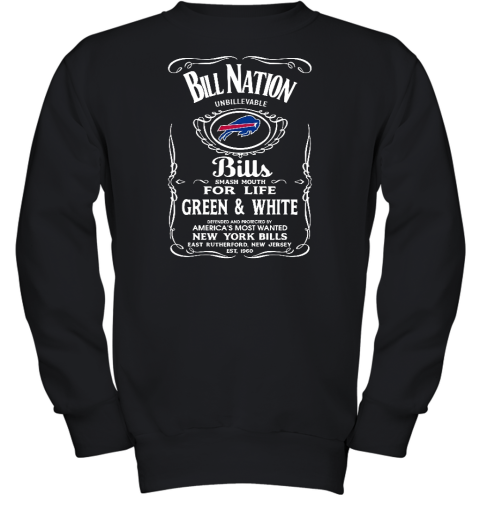 Bill Nation Unbillievable Football Buffalo Bills NFL Slogan Youth Sweatshirt
