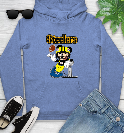NFL Pittsburgh Steelers Mickey Mouse Disney Super Bowl Football T Shirt Youth Hoodie 12