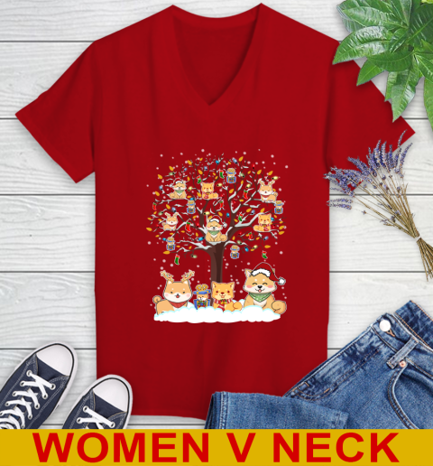 Shiba inu dog pet lover light christmas tree shirt 82