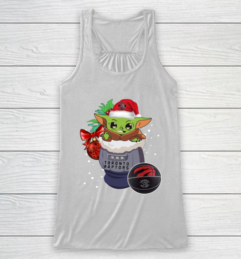 Toronto Raptors Christmas Baby Yoda Star Wars Funny Happy NBA Racerback Tank 2