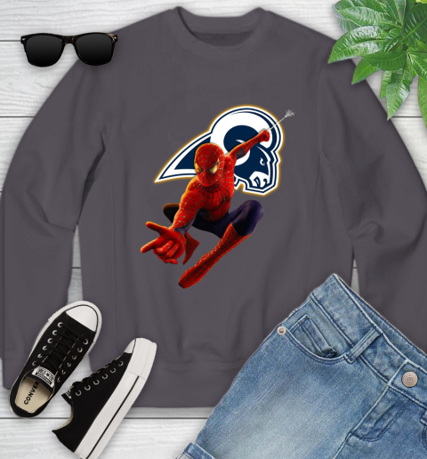 NFL Spider Man Avengers Endgame Football Los Angeles Rams Youth Sweatshirt 6