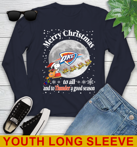 Oklahoma City Thunder Merry Christmas To All And To Thunder A Good Season NBA Basketball Sports Youth Long Sleeve 2