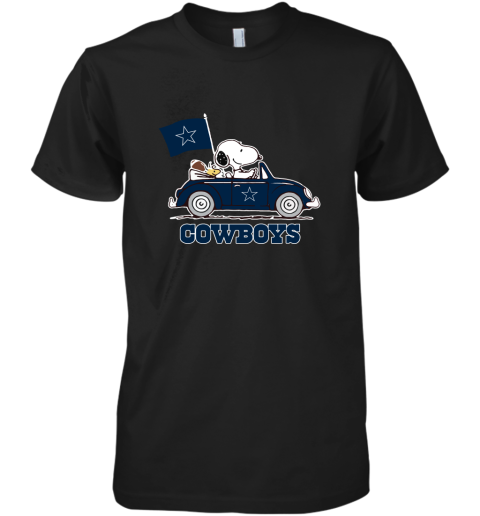 Snoopy And Woodstock Ride The Dallas Cowboys Car NFL Premium Men's T-Shirt