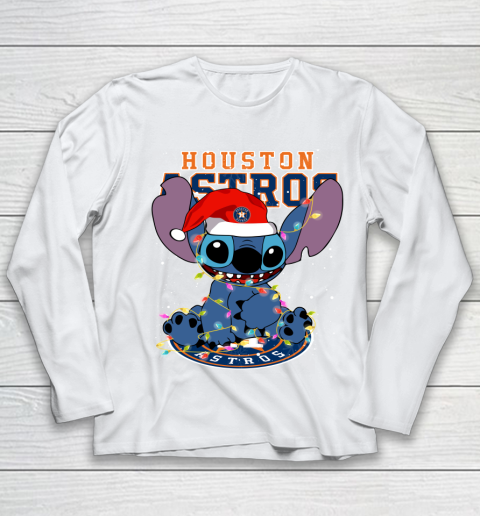 Houston Astros MLB noel stitch Baseball Christmas Youth Long Sleeve