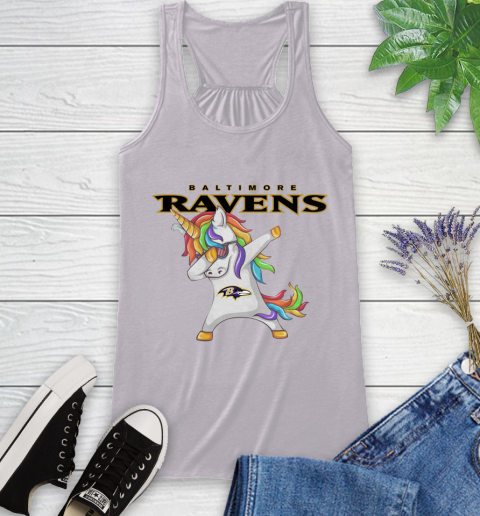Baltimore Ravens NFL Football Funny Unicorn Dabbing Sports Racerback Tank 5