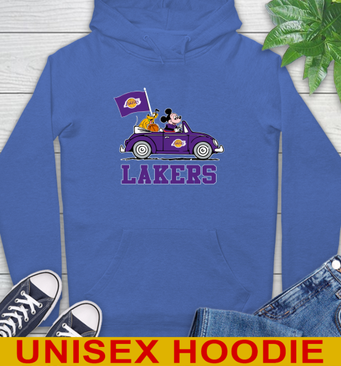 NBA Basketball Los Angeles Lakers Pluto Mickey Driving Disney Shirt Hoodie 9
