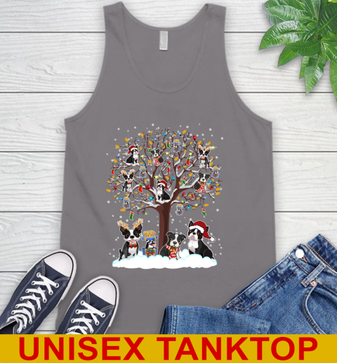 Boston terrier dog pet lover light christmas tree shirt 72