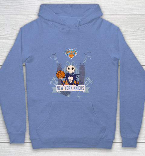 NBA New York Knicks Basketball Jack Skellington Halloween Youth Hoodie 8
