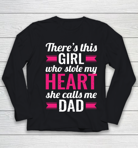 Father's Day Funny Gift Ideas Apparel  Daughter Stole My Heart Dad Father T Shirt Youth Long Sleeve