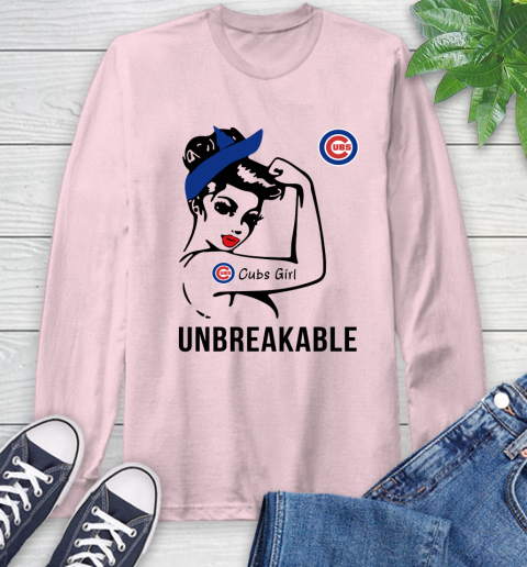 MLB Chicago Cubs Girl Unbreakable Baseball Sports Long Sleeve T-Shirt 8