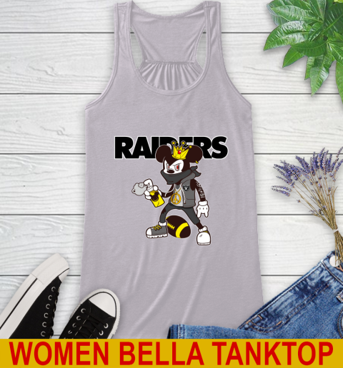 Oakland Raiders NFL Football Mickey Peace Sign Sports Racerback Tank 5
