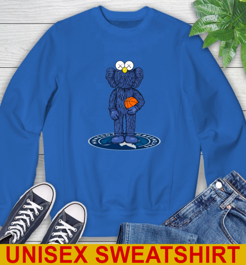 NBA Basketball Minnesota Timberwolves Kaws Bff Blue Figure Shirt Sweatshirt 9