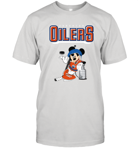 Mickey Edmonton Oilers With The Stanley Cup Hockey NHL Shirt