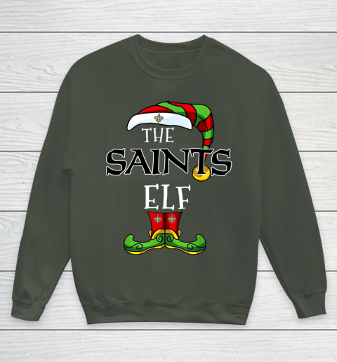 New Orleans Saints Christmas ELF Funny NFL Youth Sweatshirt 8