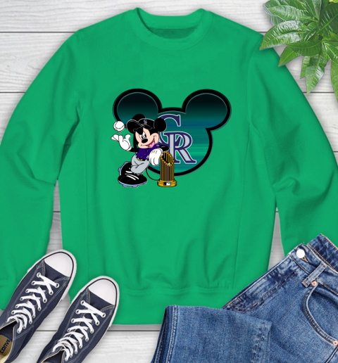 MLB Colorado Rockies The Commissioner's Trophy Mickey Mouse Disney Sweatshirt 6