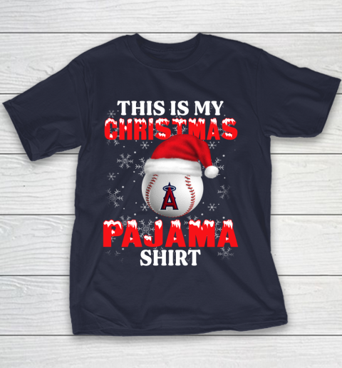 Los Angeles Angels This Is My Christmas Pajama Shirt MLB Youth T-Shirt 2