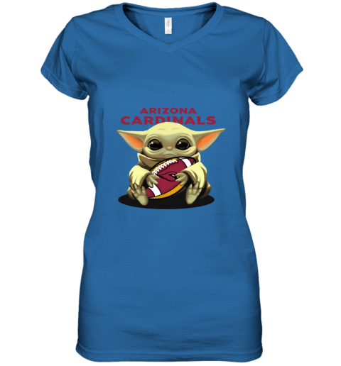 Baby Yoda Loves The Arizona Cardinals y4mu baby yoda loves the arizona cardinals women v neck t shirt 39 front royal