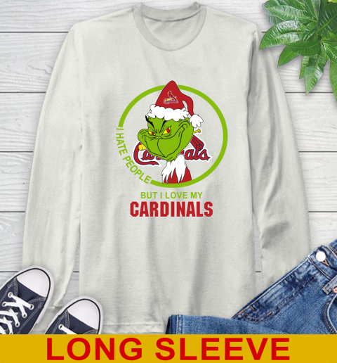 St.Louis Cardinals MLB Christmas Grinch I Hate People But I Love My Favorite Baseball Team Long Sleeve T-Shirt 12