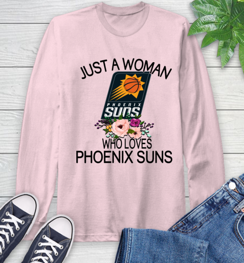 NBA Just A Woman Who Loves Phoenix Suns Basketball Sports Long Sleeve T-Shirt 8